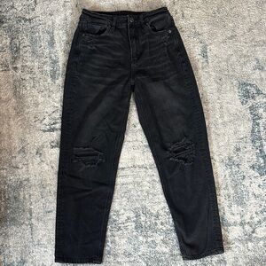 American Eagle Outfitters Black Distressed Boyfriend Jeans